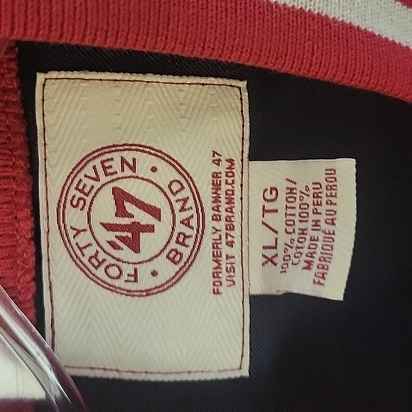 '47 Canadiens Men's Snap-button Sweater Size XL Dark Blue and Red - Picture 2 of 6